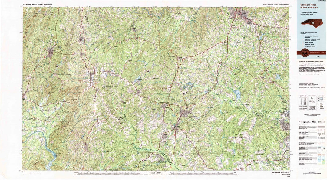 1982 Southern Pines, NC - North Carolina - USGS Topographic Map