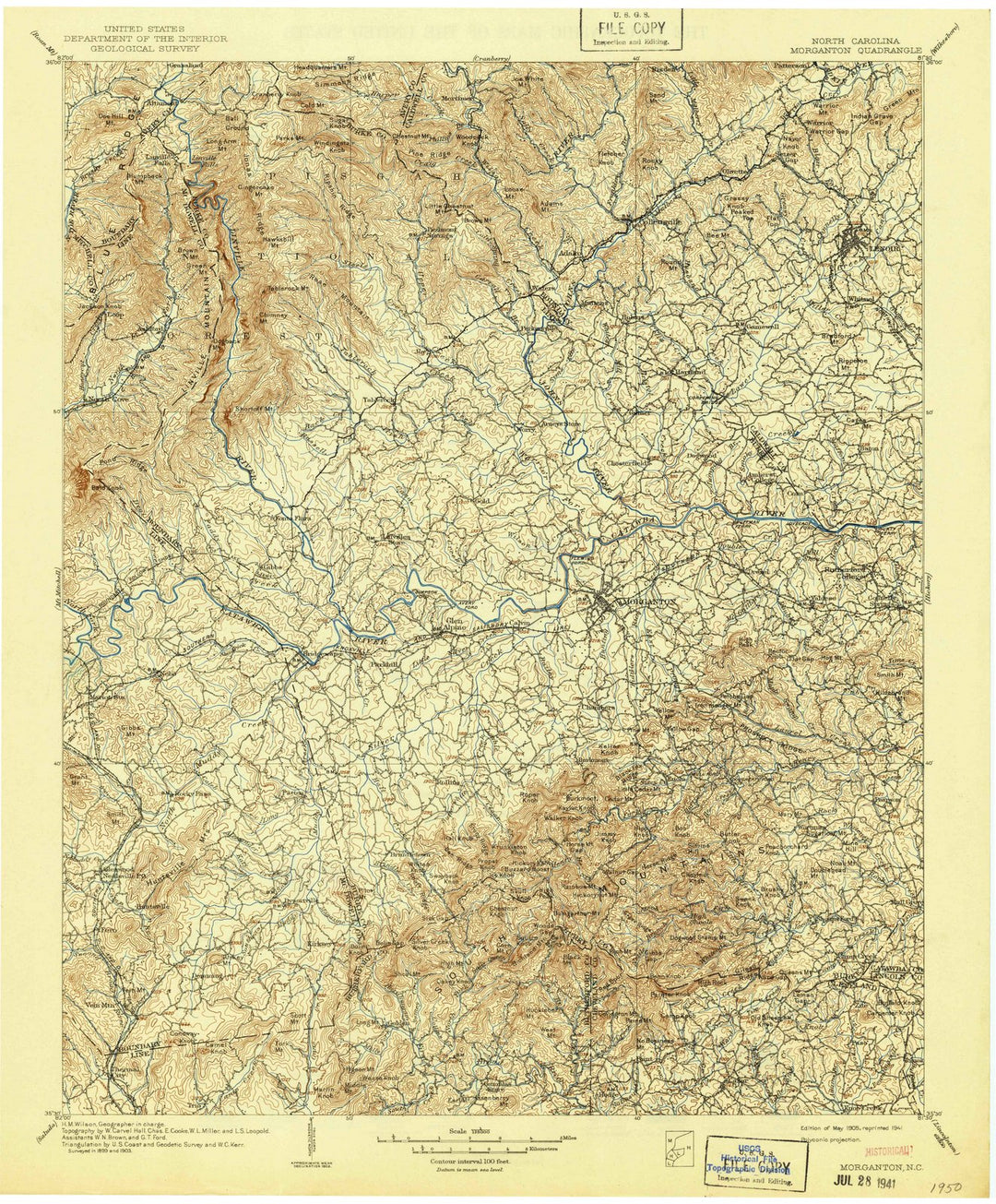 1905 Morganton, NC - North Carolina - USGS Topographic Map