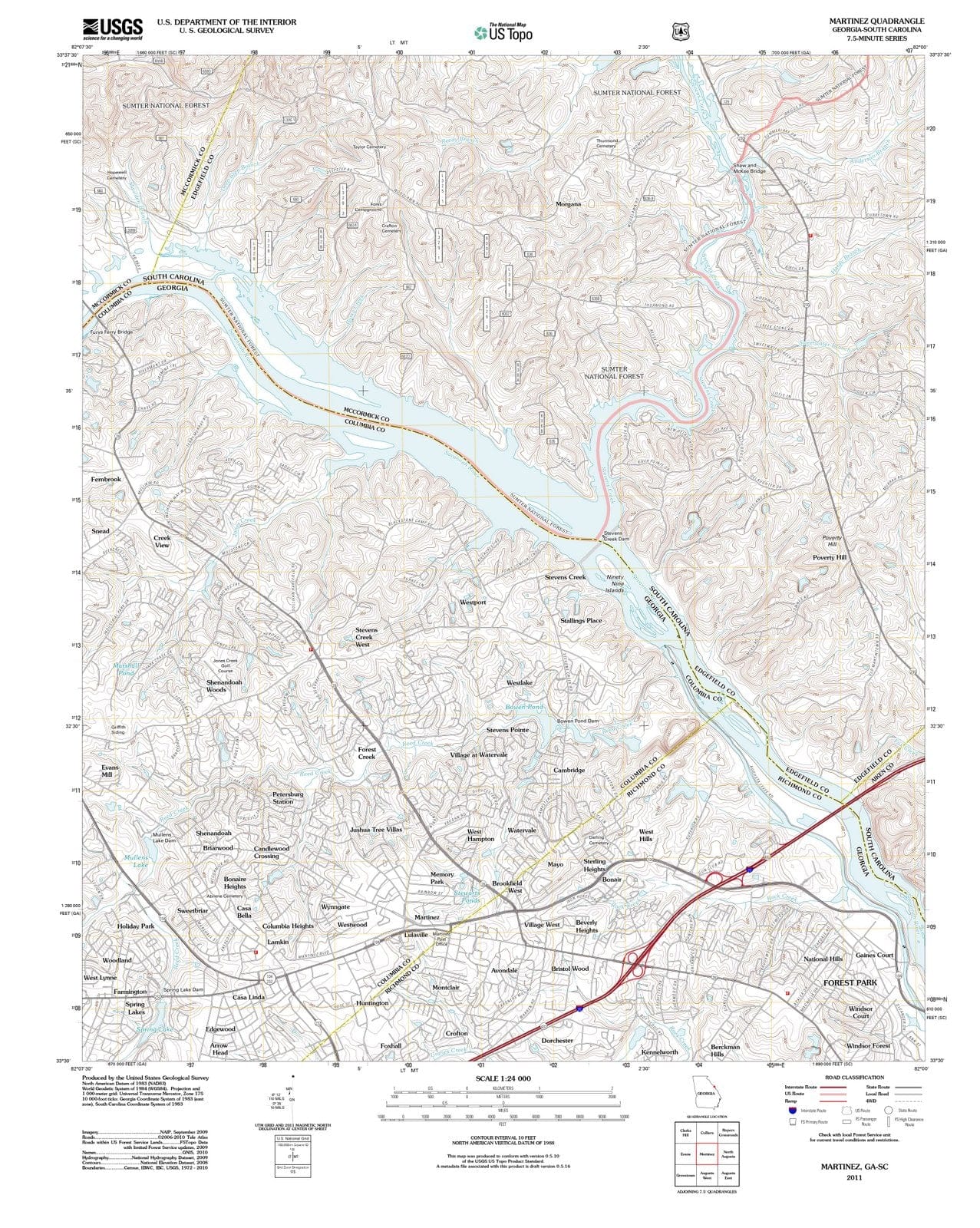 2011 Martinez, GA - Georgia - USGS Topographic Map