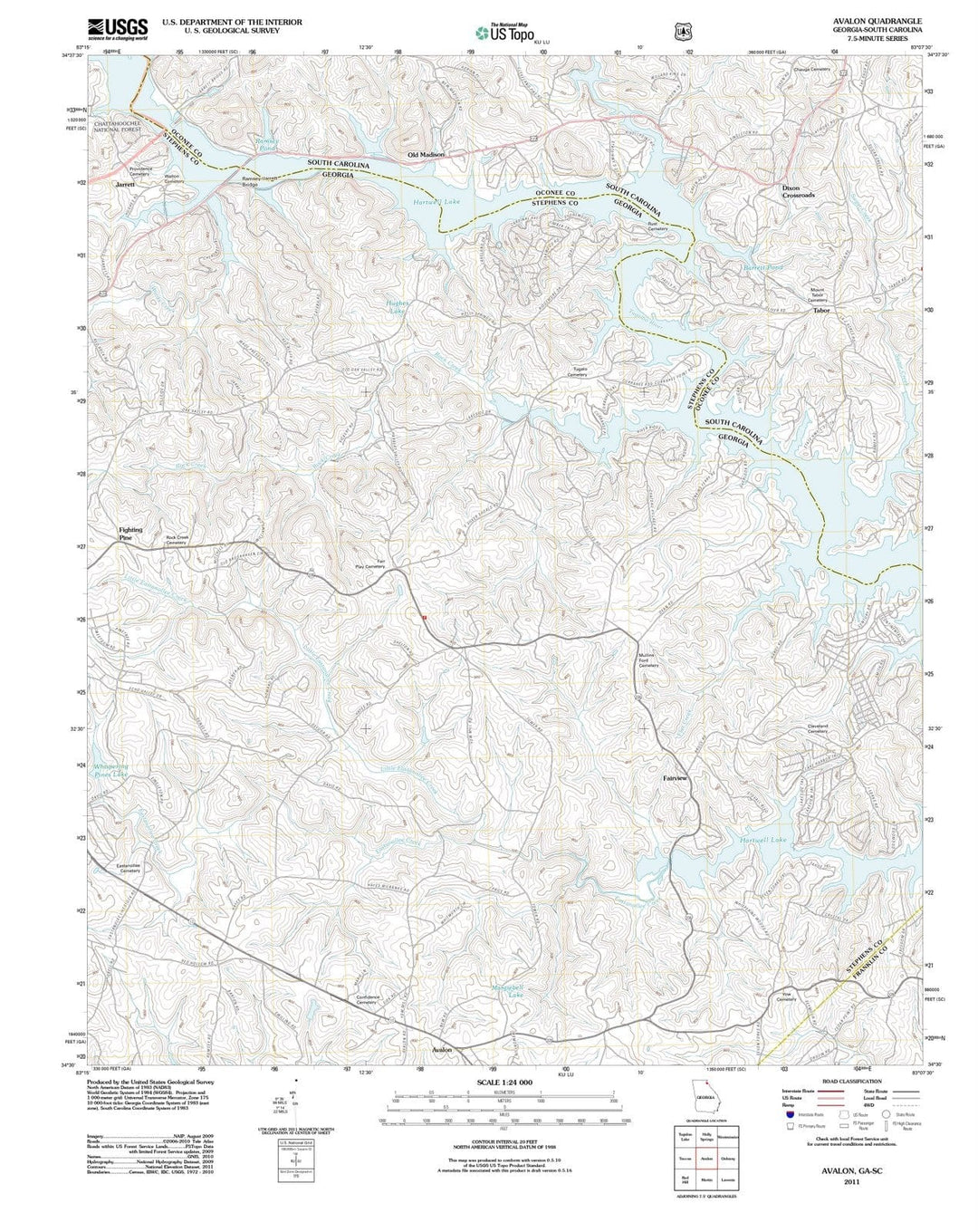 2011 Avalon, GA - Georgia - USGS Topographic Map