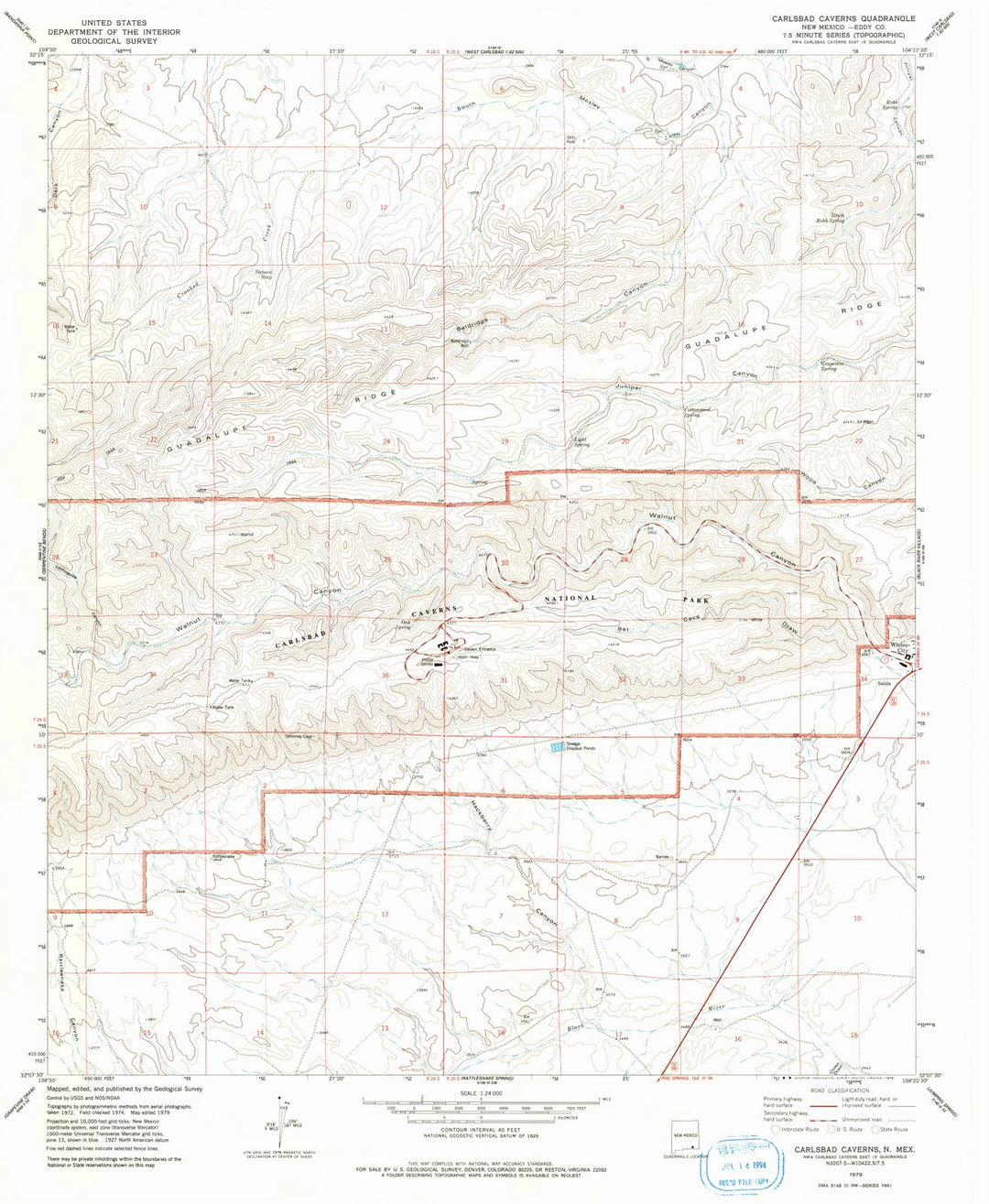 1979 Carlsbad Caverns, NM - New Mexico - USGS Topographic Map