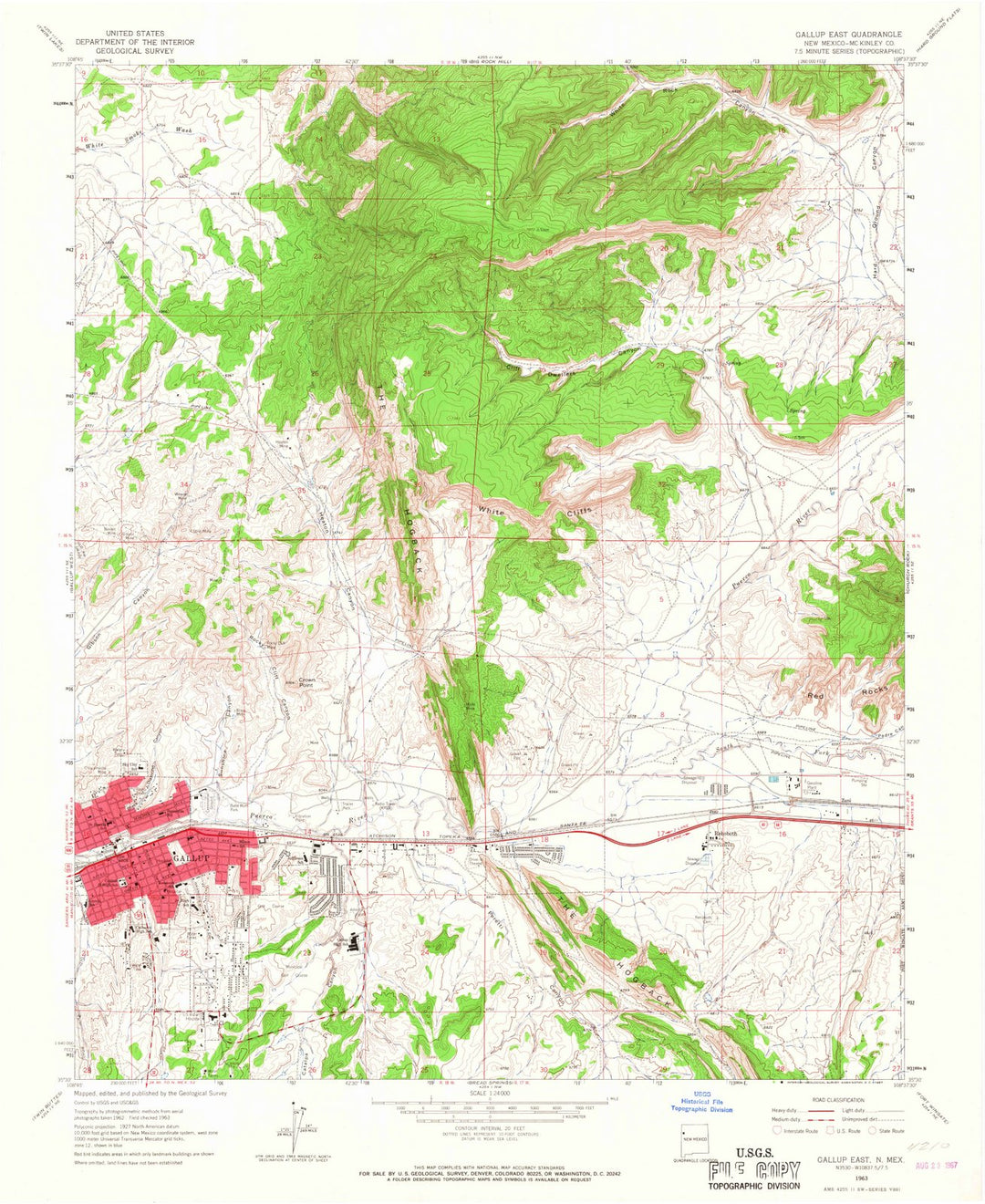 1963 Gallup East, NM - New Mexico - USGS Topographic Map