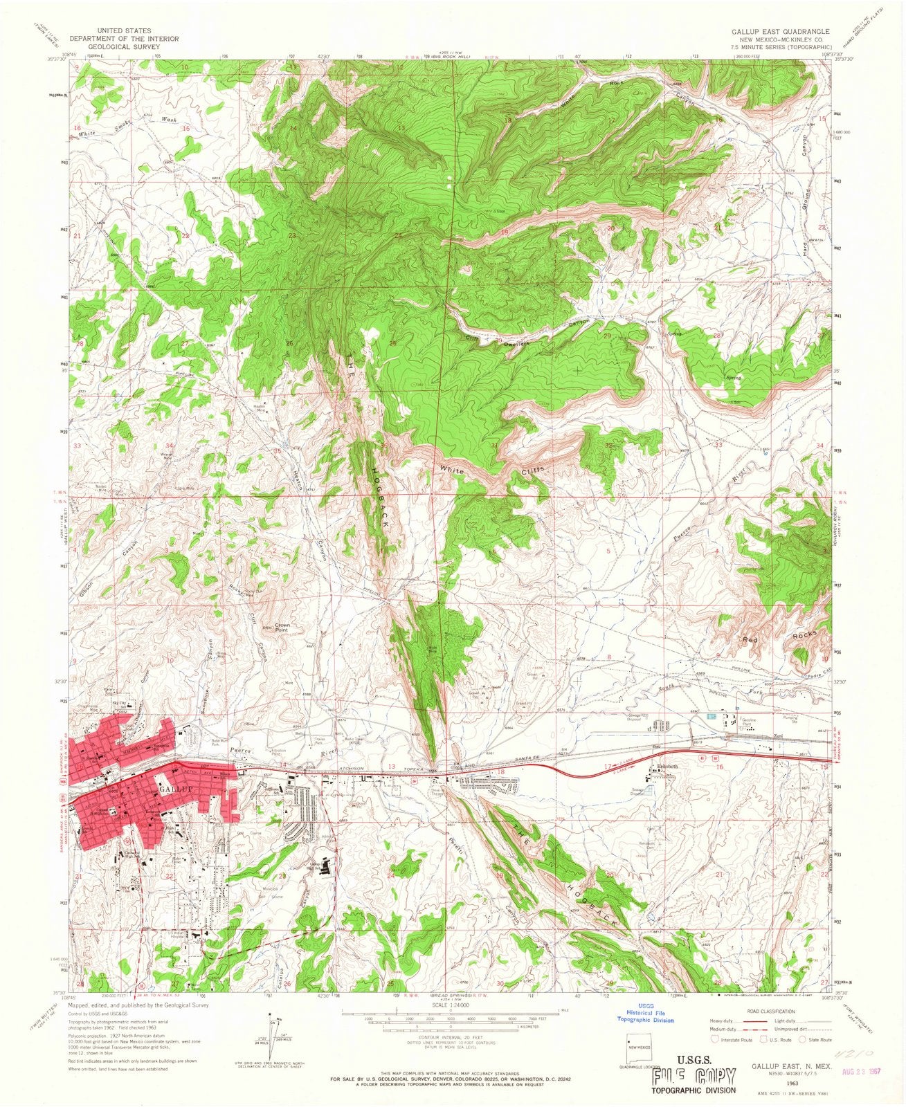 1963 Gallup East, NM - New Mexico - USGS Topographic Map