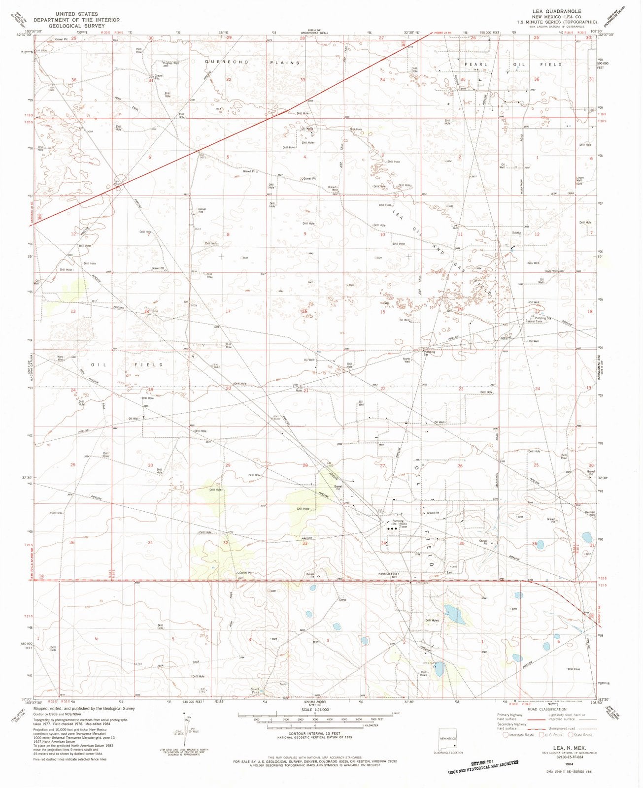 1984 Balance of Lea County, NM - New Mexico - USGS Topographic Map