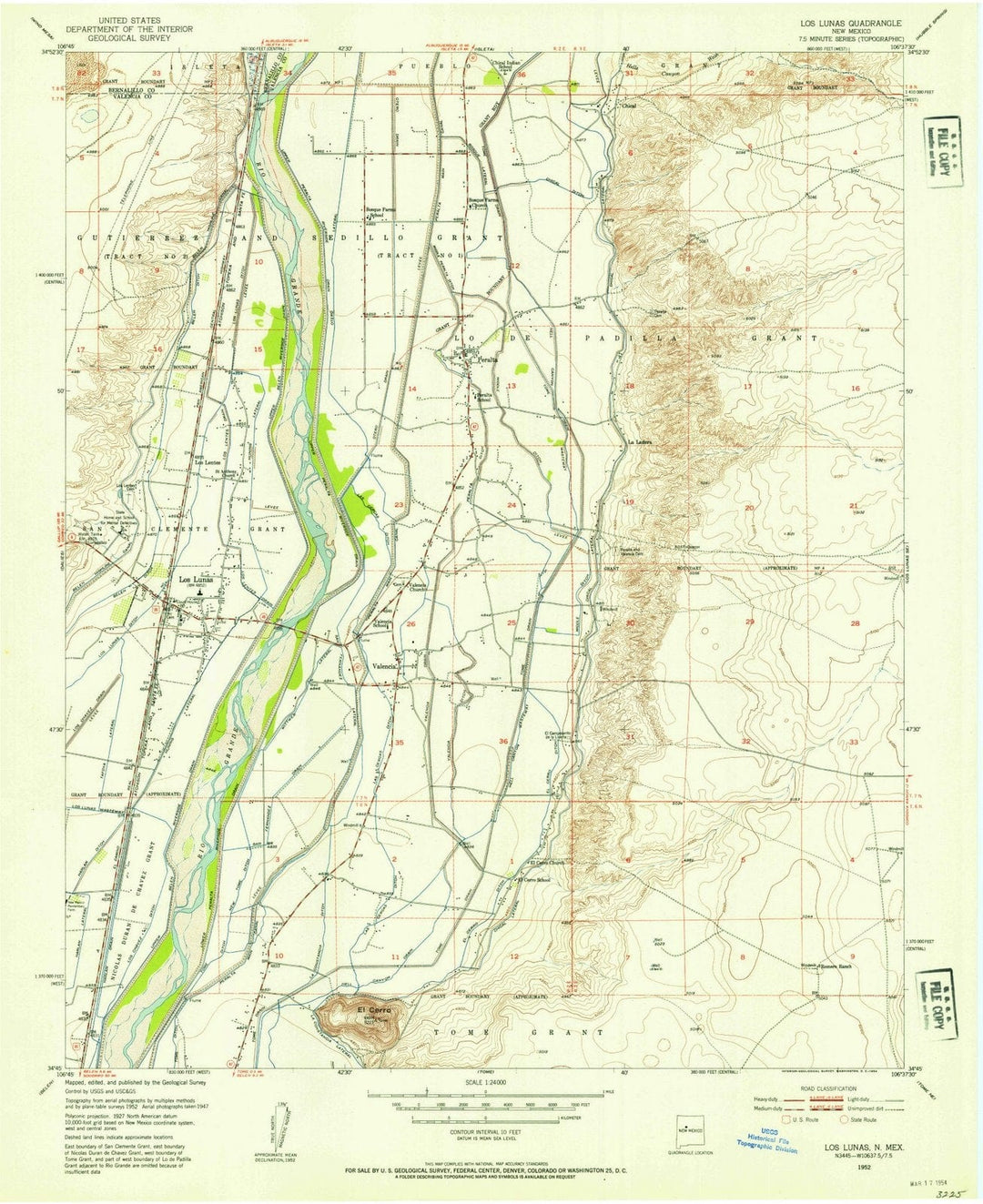 1952 Los Lunas, NM - New Mexico - USGS Topographic Map v2