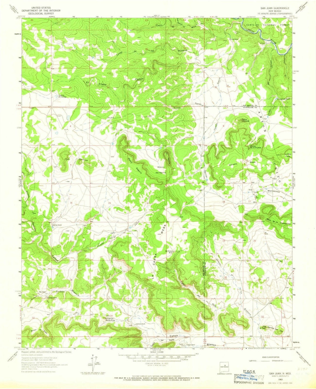 1963 San Juan, NM - New Mexico - USGS Topographic Map
