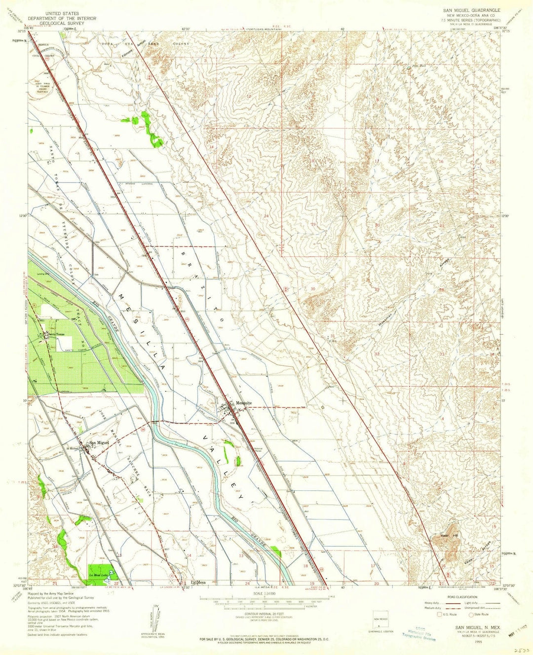 1955 Balance of San Miguel County, NM - New Mexico - USGS Topographic Map