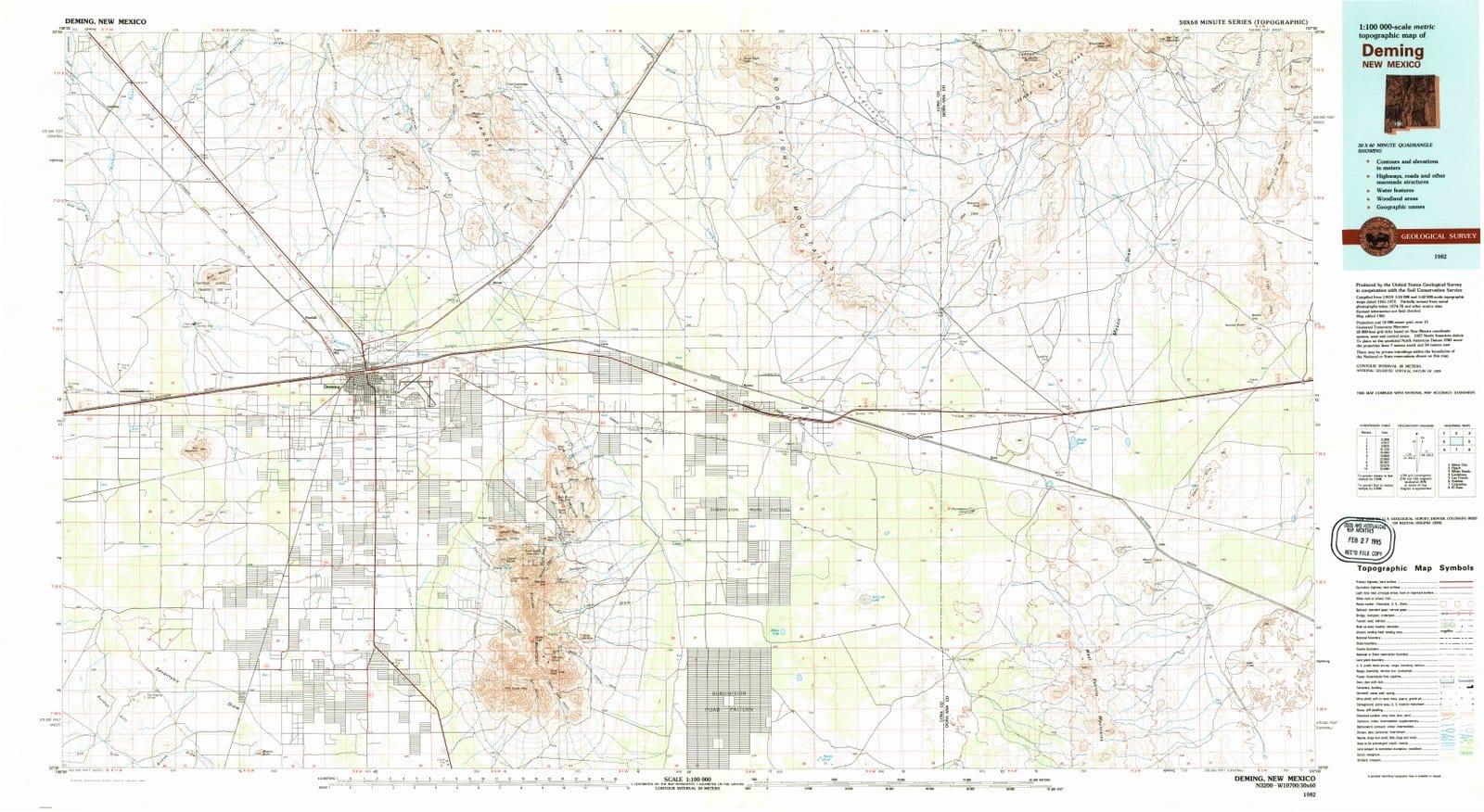 1982 Deming, NM - New Mexico - USGS Topographic Map