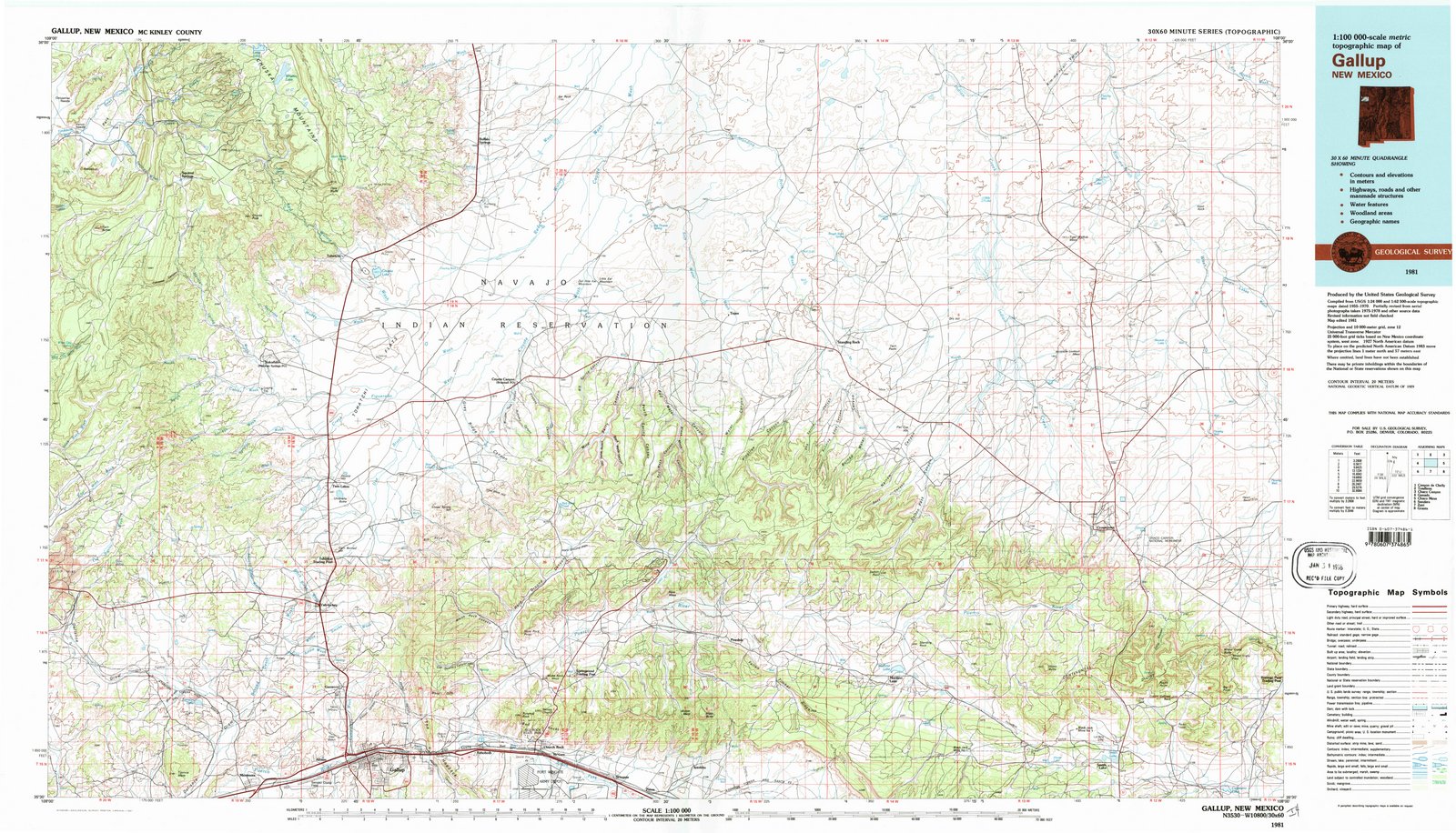 1981 Gallup, NM - New Mexico - USGS Topographic Map