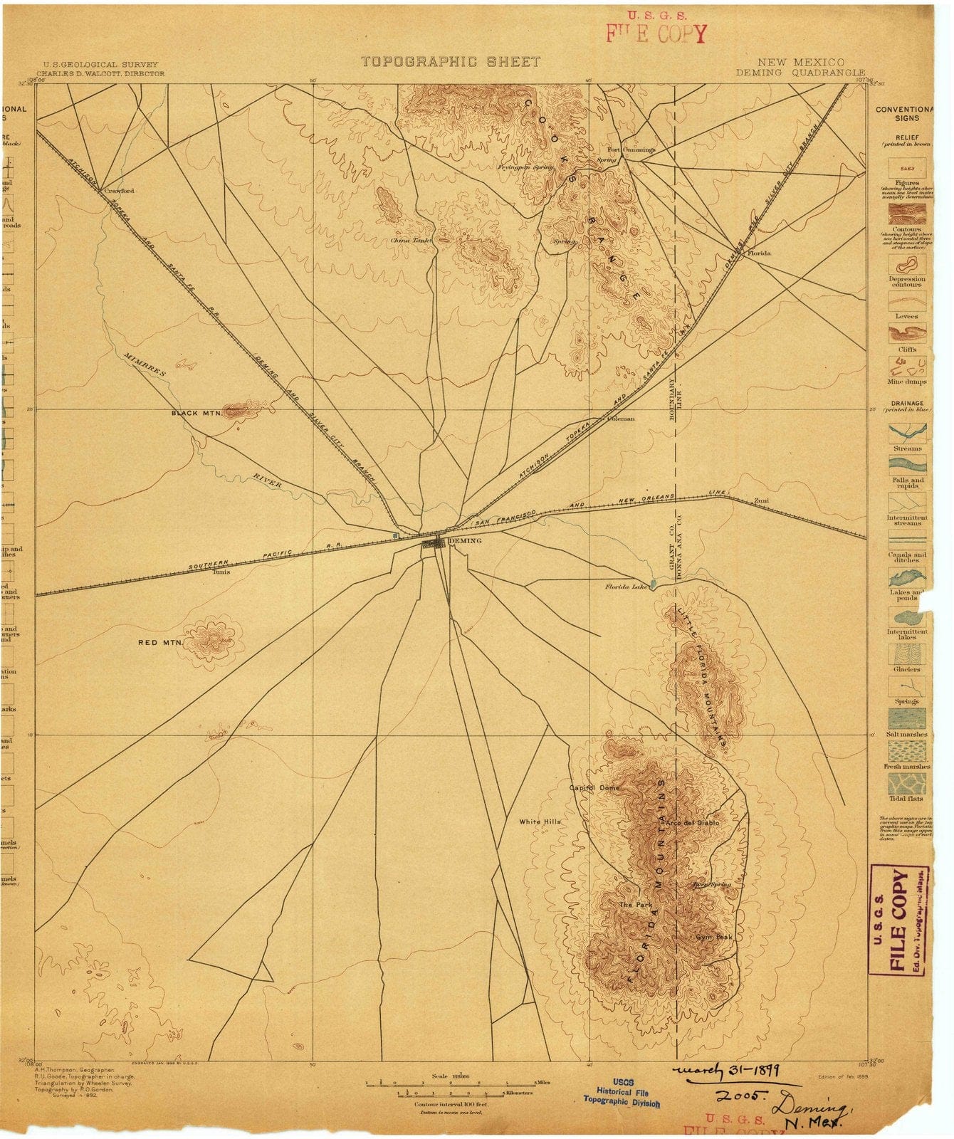 1899 Deming, NM - New Mexico - USGS Topographic Map