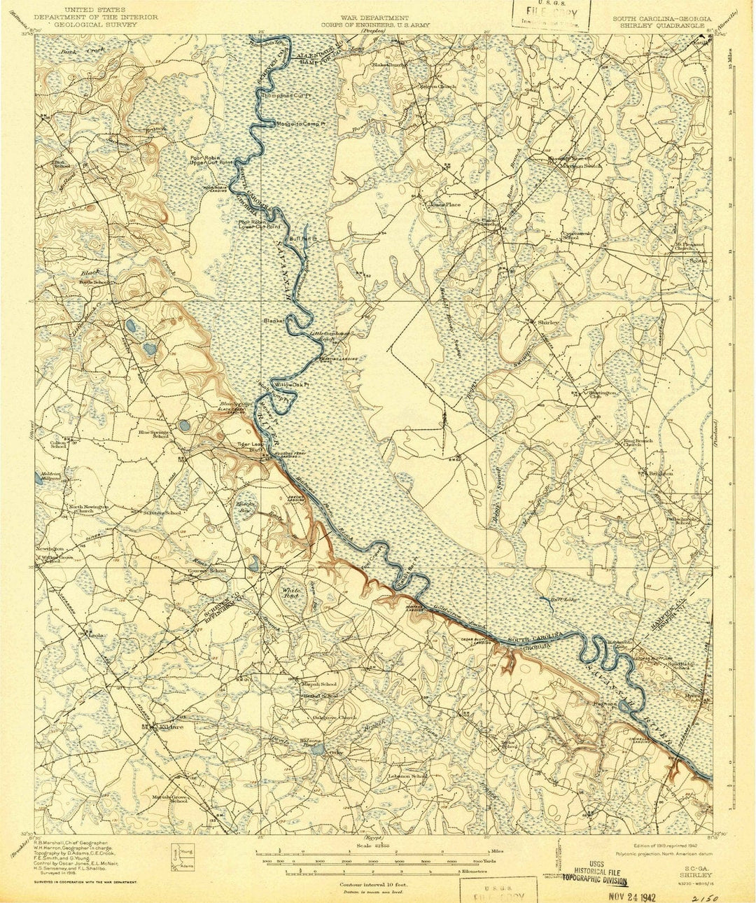 1919 Shirley, GA - Georgia - USGS Topographic Map