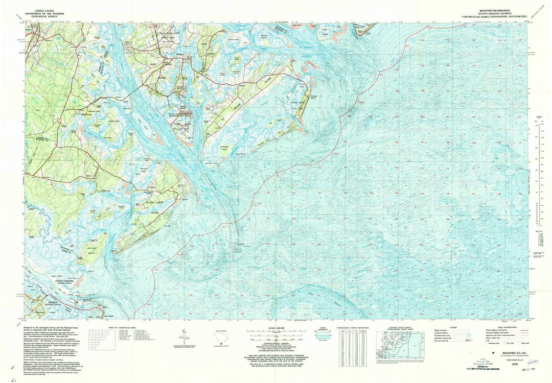 1978 Beaufort, SC - South Carolina - USGS Topographic Map