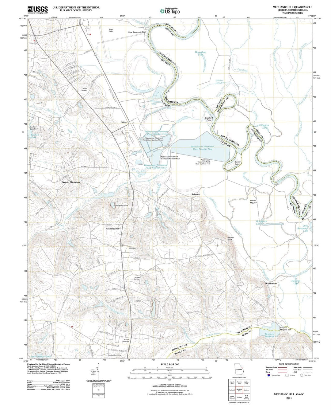 2011 Mechanic Hill, GA - Georgia - USGS Topographic Map