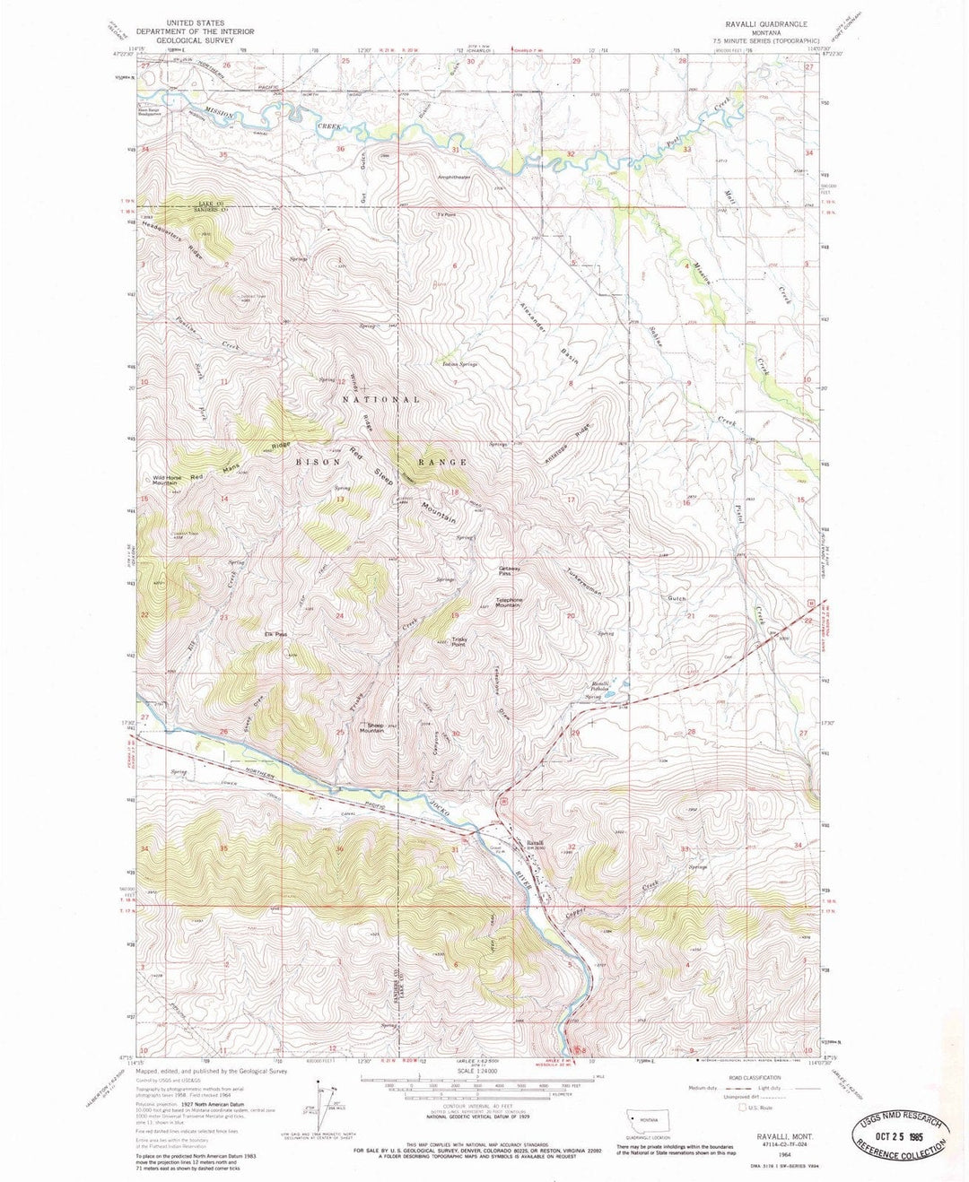 1964 Ravalli, MT - Montana - USGS Topographic Map