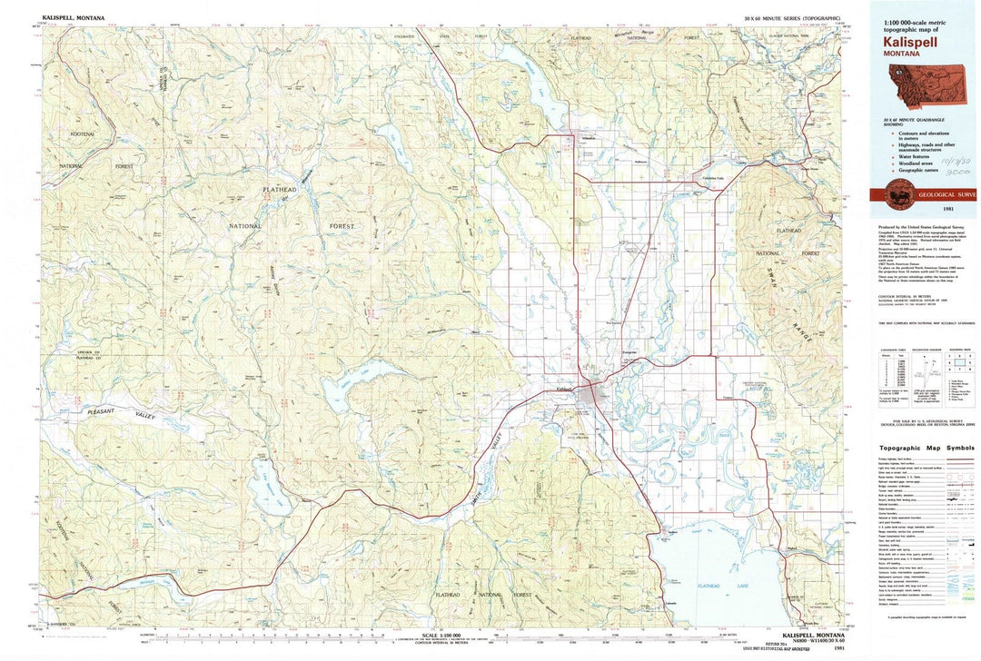 1981 Kalispell, MT - Montana - USGS Topographic Map