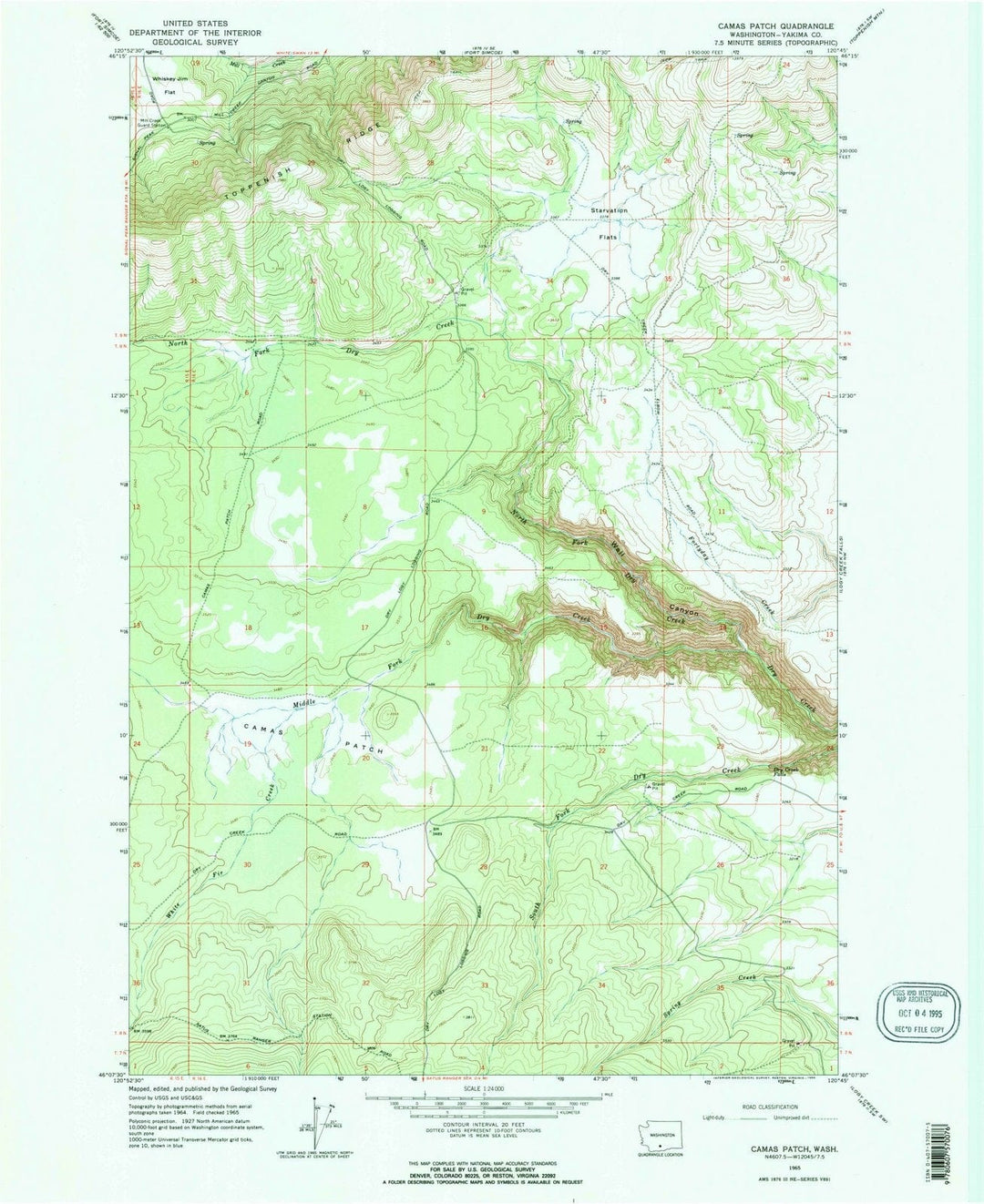 1965 Camas Patch, WA - Washington - USGS Topographic Map