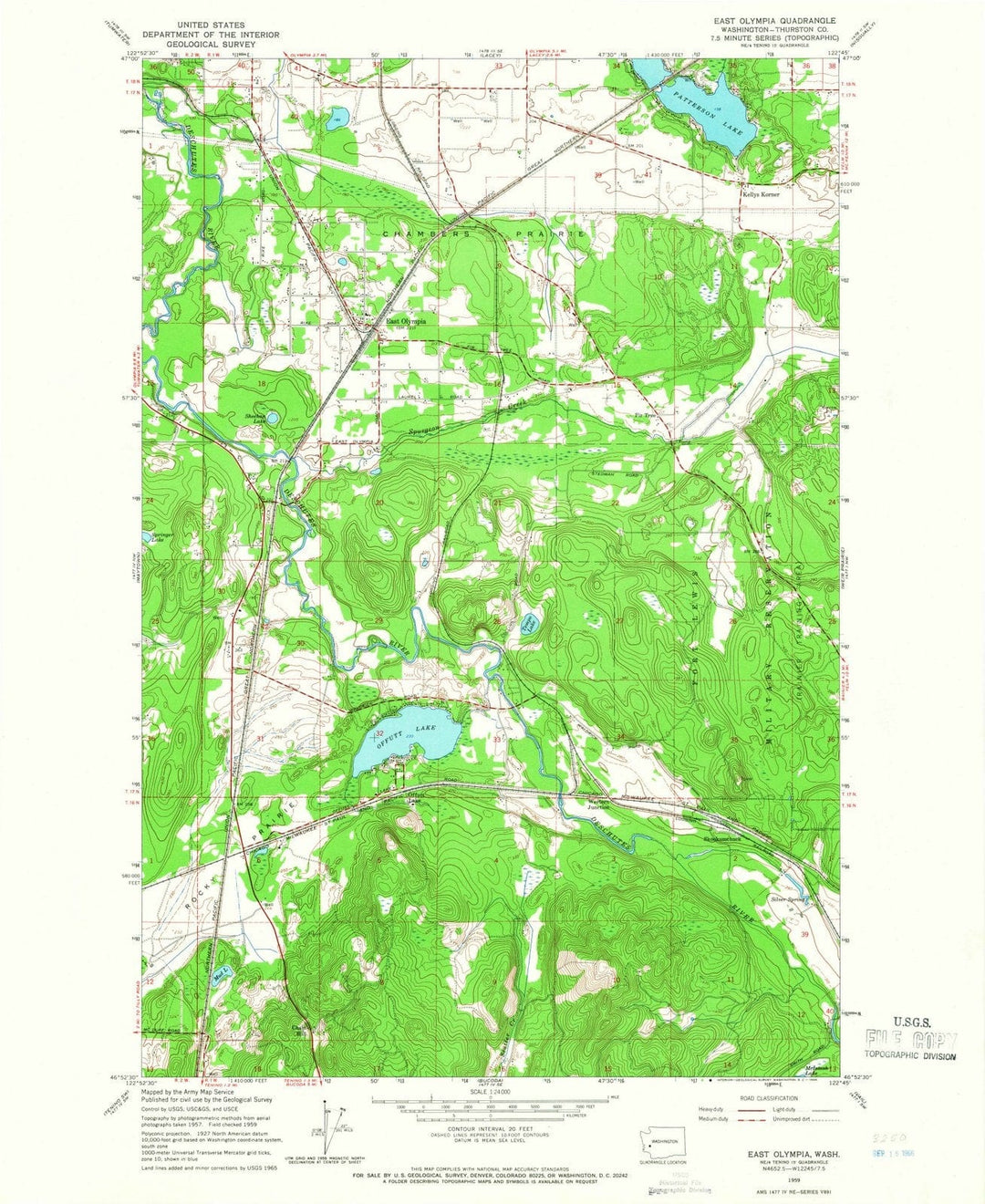 1959 East Olympia, WA - Washington - USGS Topographic Map