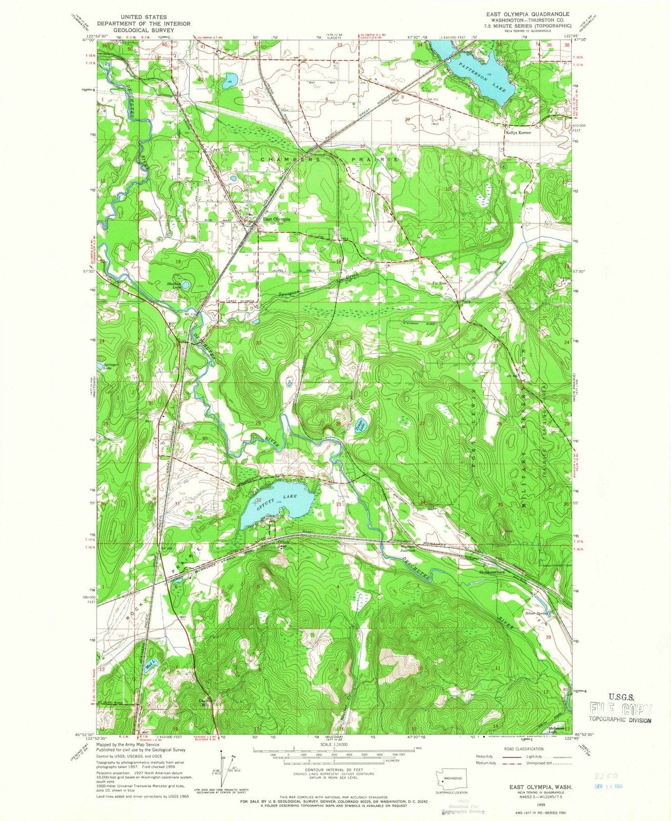 1959 East Olympia, WA - Washington - USGS Topographic Map