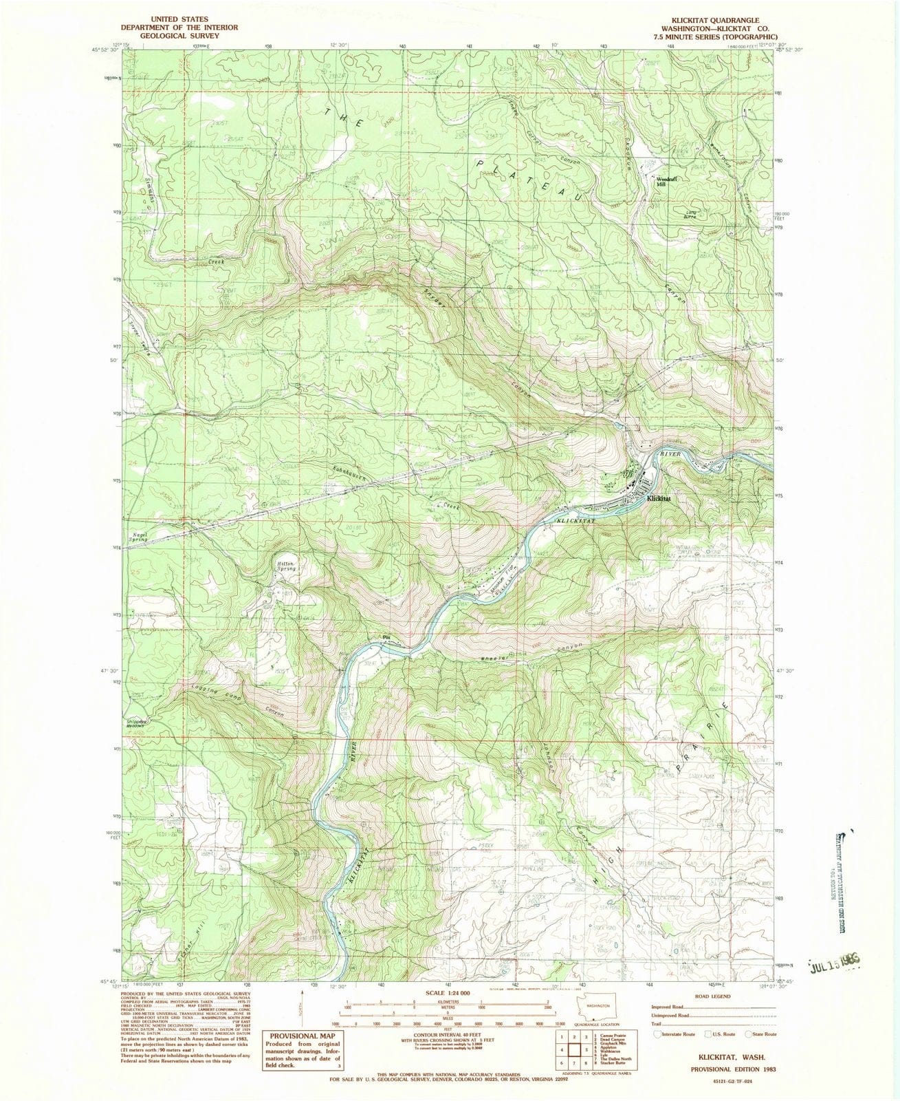 1983 Balance of Klickitat County, WA - Washington - USGS Topographic Map