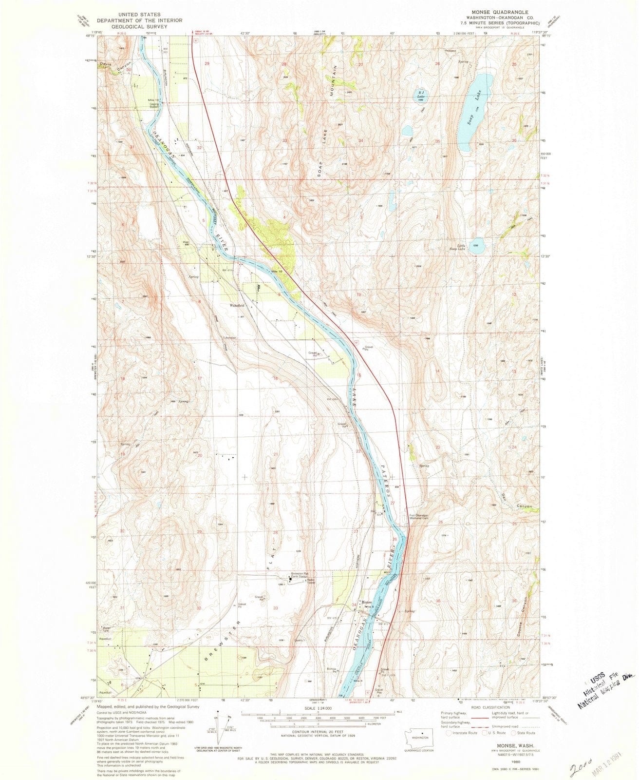 1980 Monse, WA - Washington - USGS Topographic Map