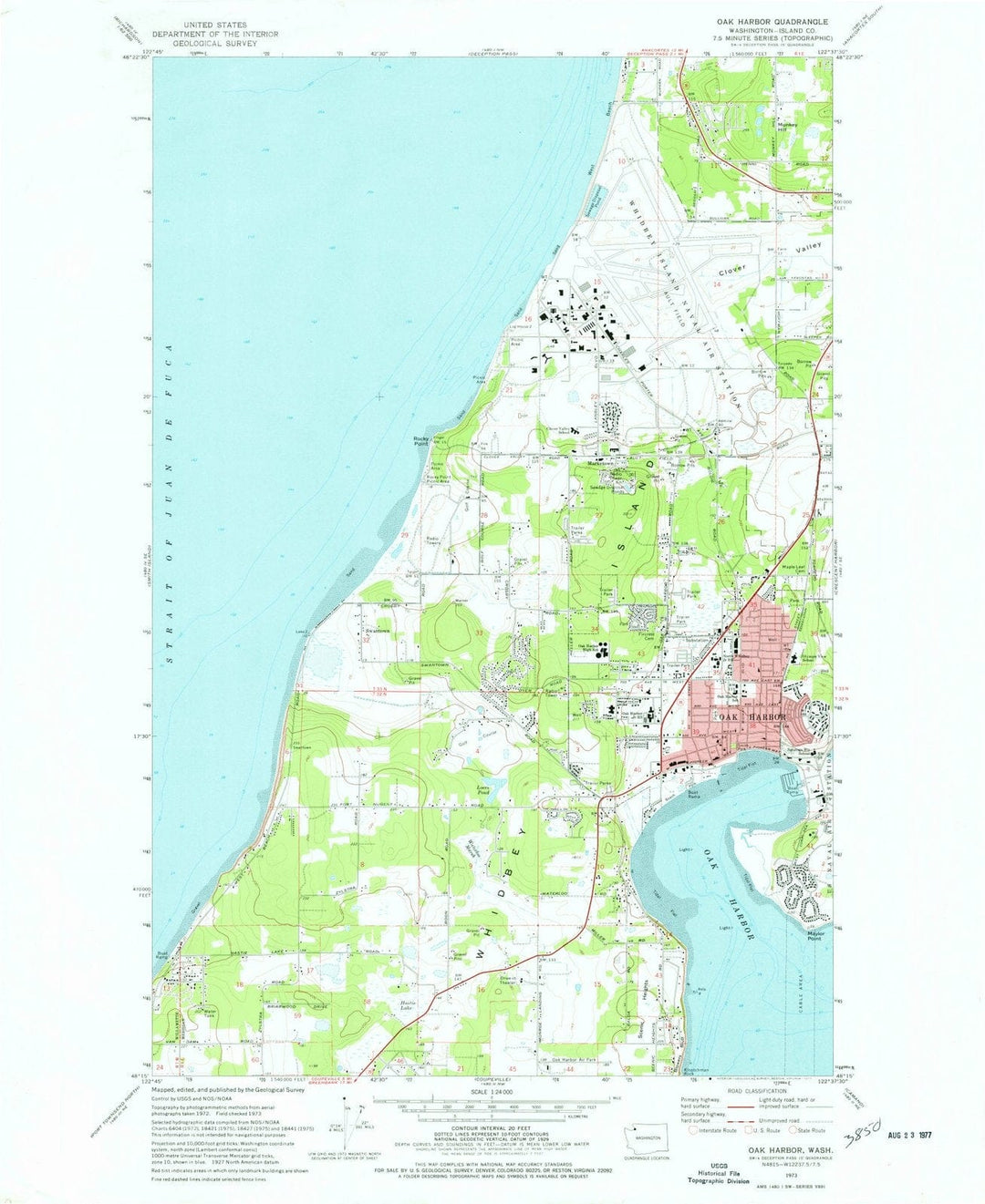 1973 Oak Harbor, WA - Washington - USGS Topographic Map