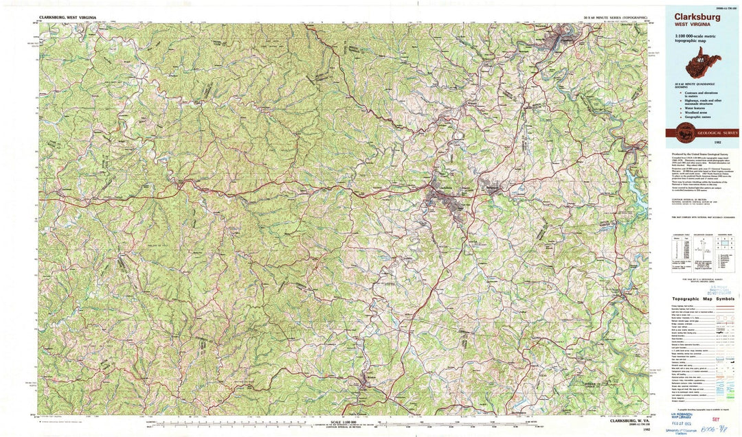 1982 Clarksburg, WV - West Virginia - USGS Topographic Map