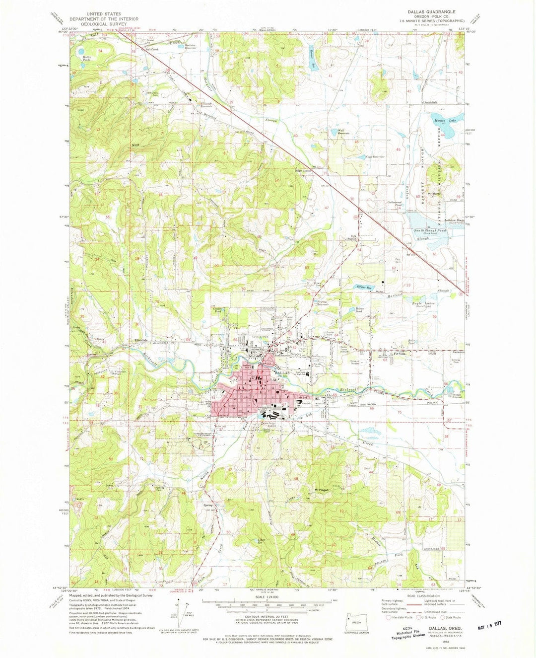 1974 Dallas, OR - Oregon - USGS Topographic Map
