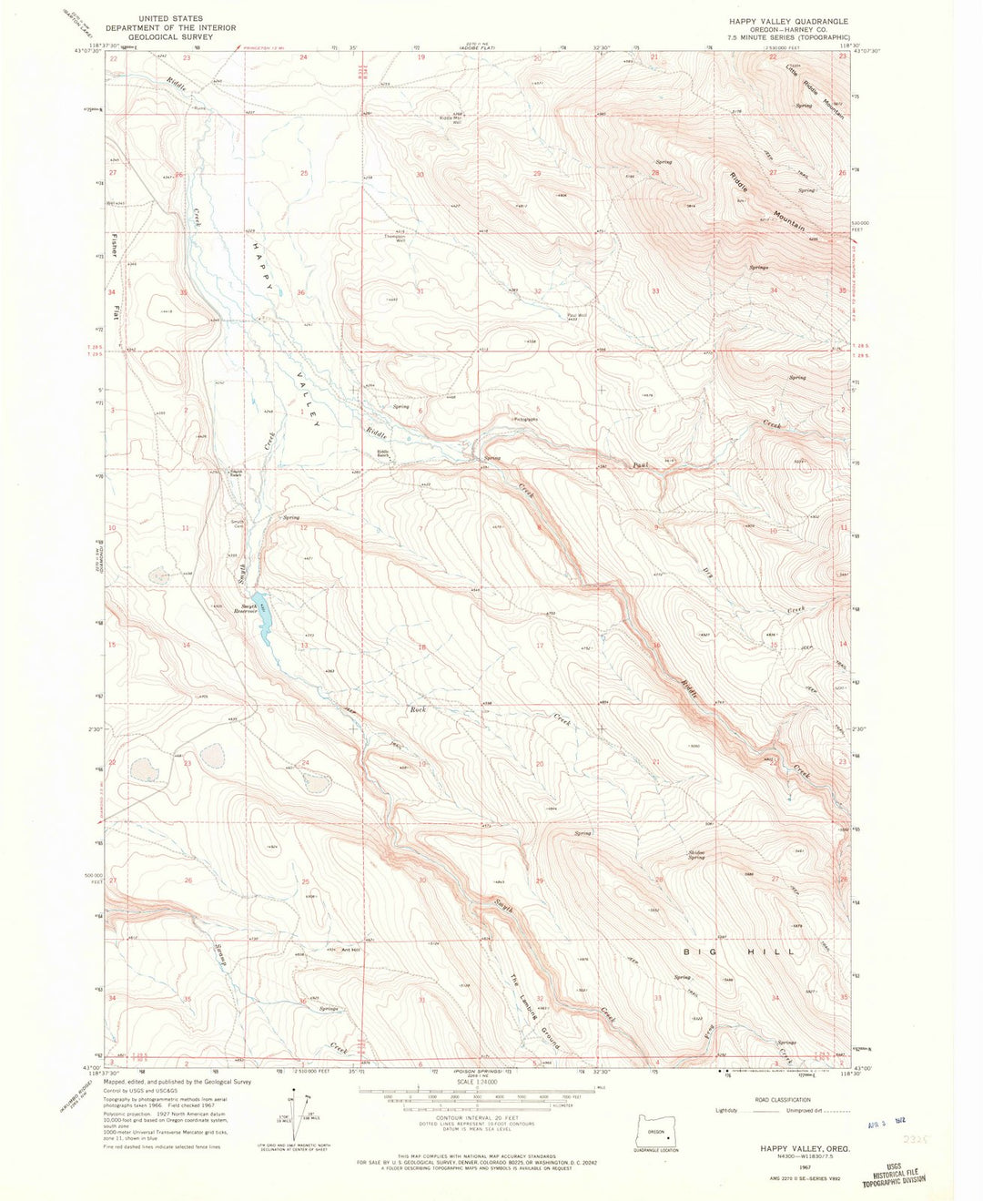 1967 Happy Valley, OR - Oregon - USGS Topographic Map