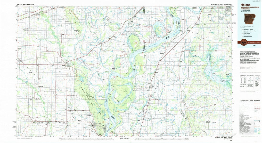 1984 Helena - Arkansas - USGS Topographic Map