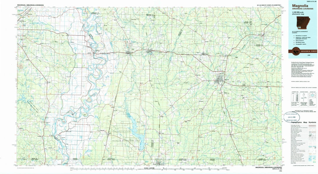 1986 Magnolia, AR - Arkansas - USGS Topographic Map