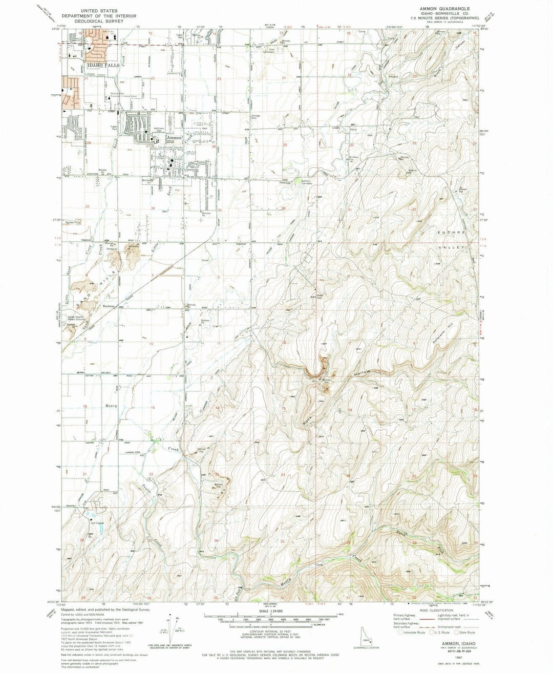 1981 Ammon, ID - Idaho - USGS Topographic Map