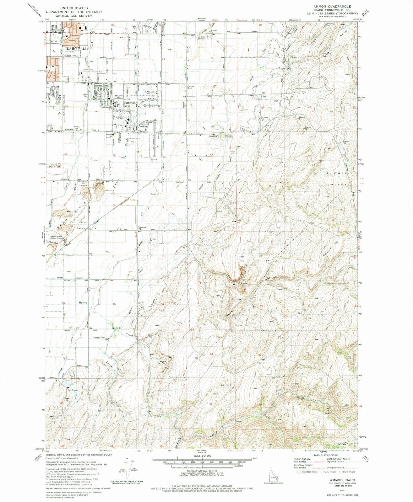 1981 Ammon, ID - Idaho - USGS Topographic Map
