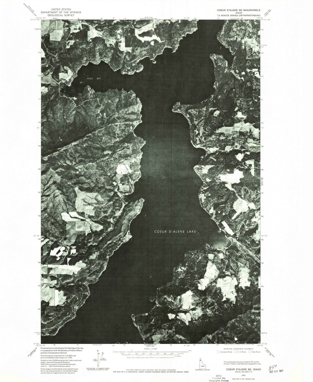 1975 Coeur'Alene, ID - Idaho - USGS Topographic Map v2