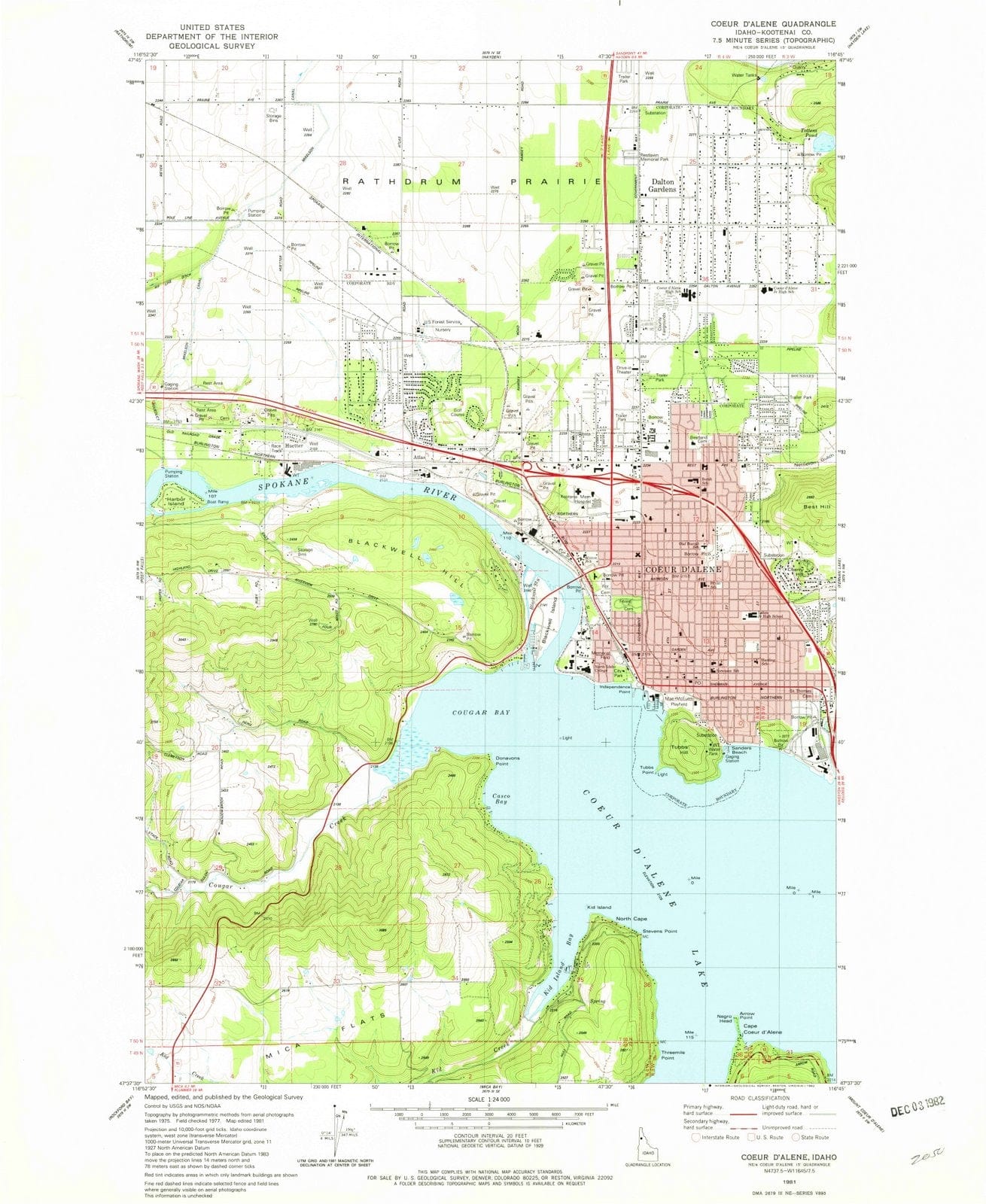 1981 Coeur'Alene, ID - Idaho - USGS Topographic Map
