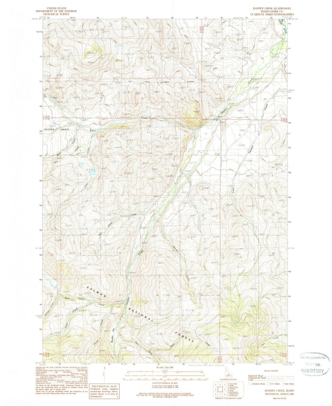 1989 Hayden, ID - Idaho - USGS Topographic Map