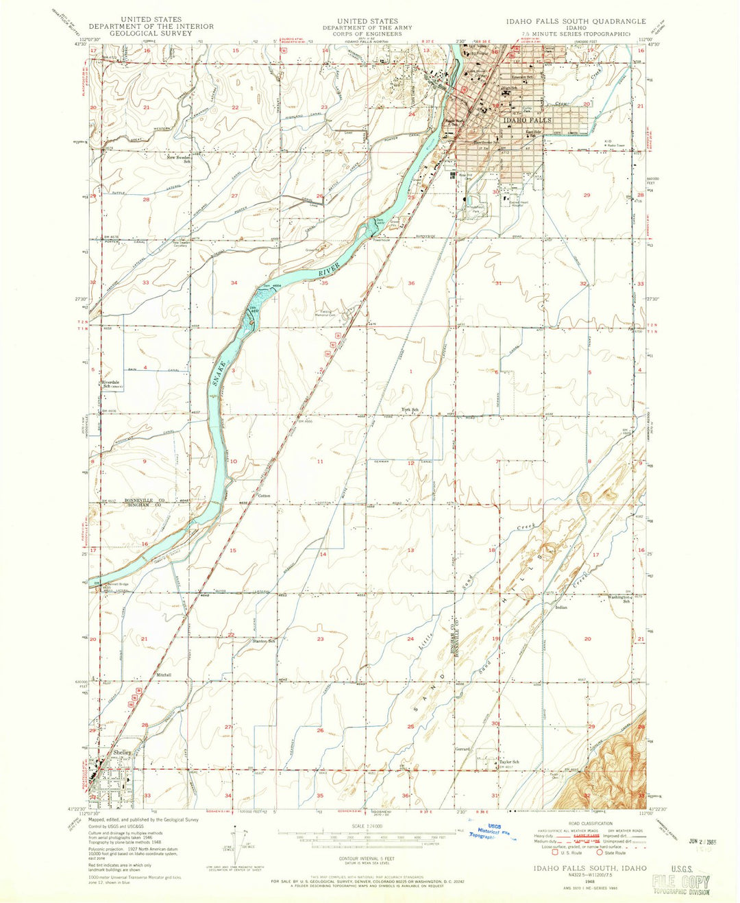 1948 Idaho Falls South, ID - Idaho - USGS Topographic Map