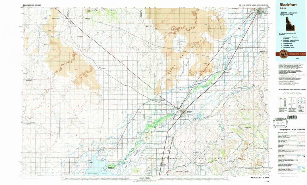 1978 Blackfoot, ID - Idaho - USGS Topographic Map