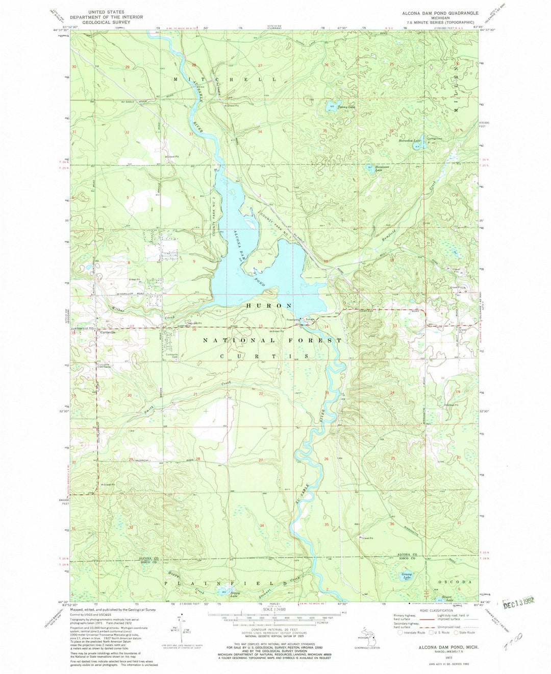 1972 Alconaam Pond, MI - Michigan - USGS Topographic Map