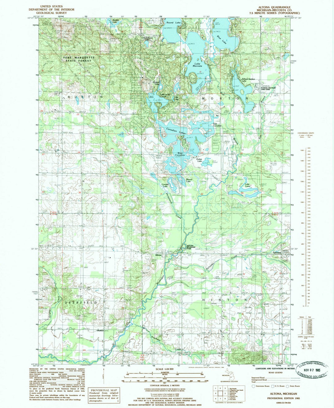 1985 Altona, MI - Michigan - USGS Topographic Map
