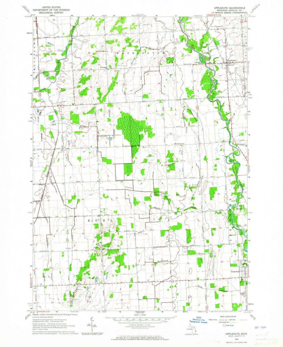 1963 Applegate, MI - Michigan - USGS Topographic Map
