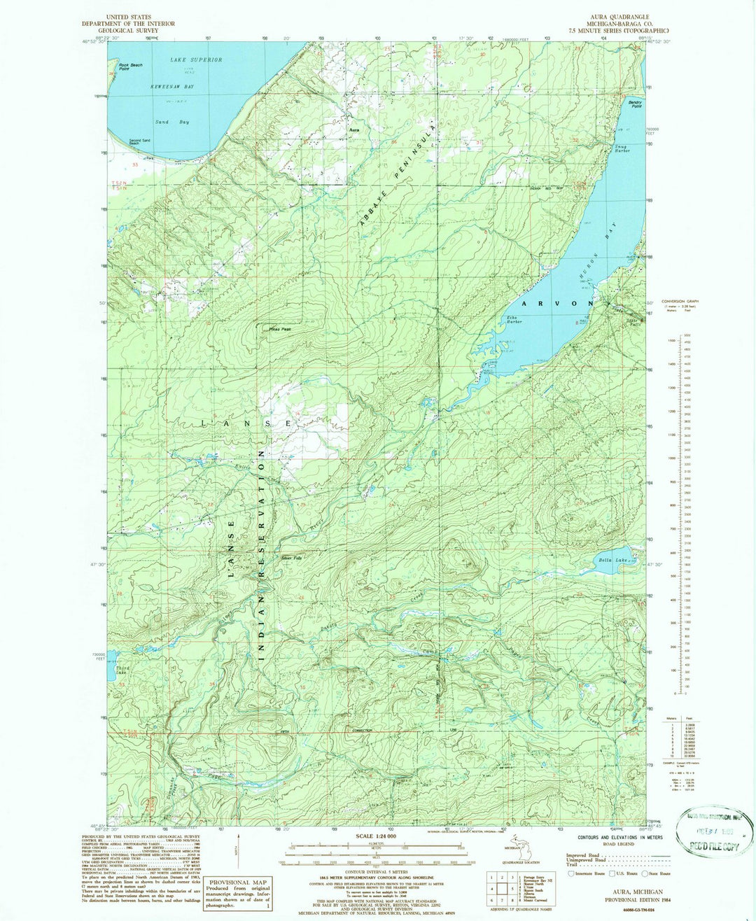 1984 Aura, MI - Michigan - USGS Topographic Map