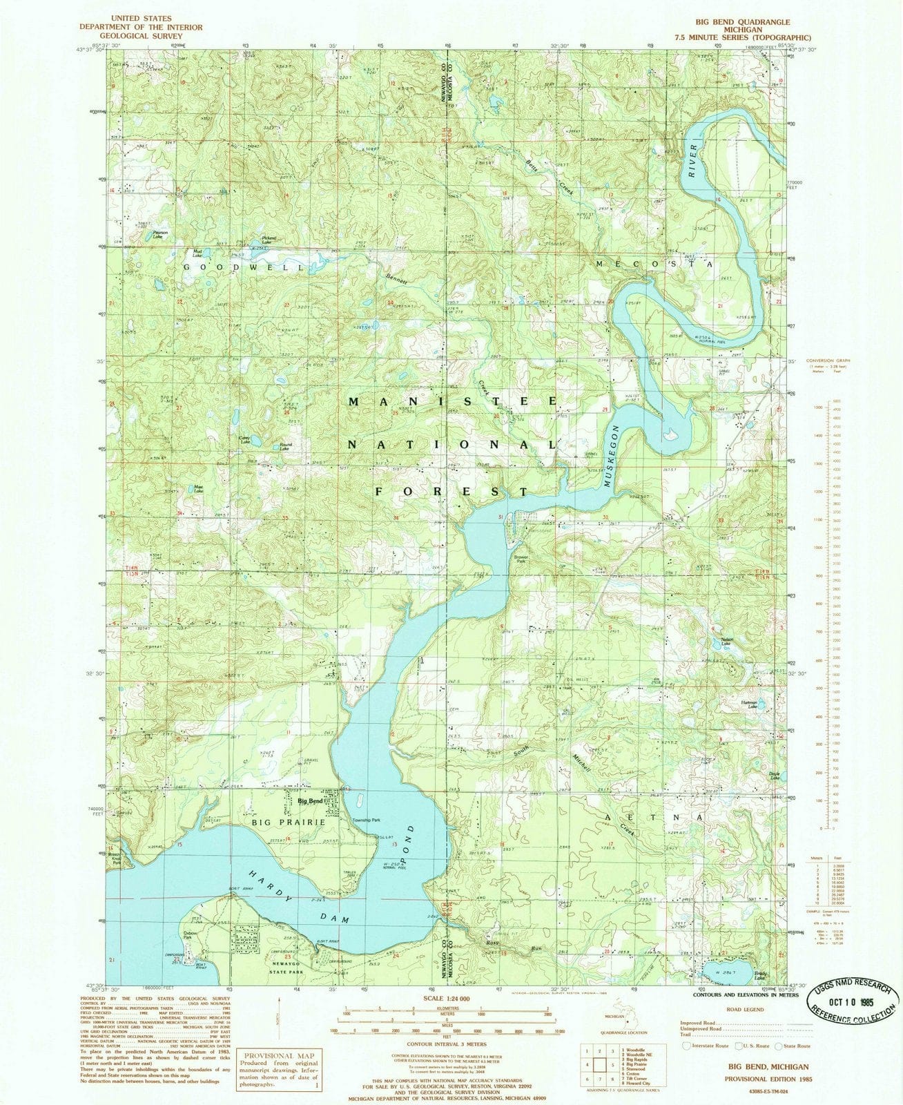 1985 Big Bend, MI - Michigan - USGS Topographic Map