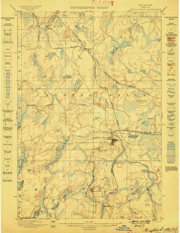 1899 Crystal Falls, MI - Michigan - USGS Topographic Map