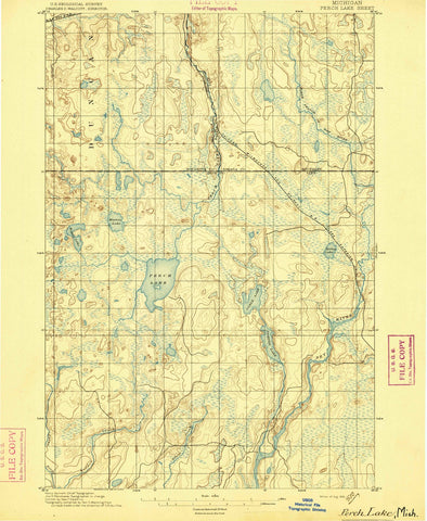 1895 Perch Lake, MI - Michigan - USGS Topographic Map