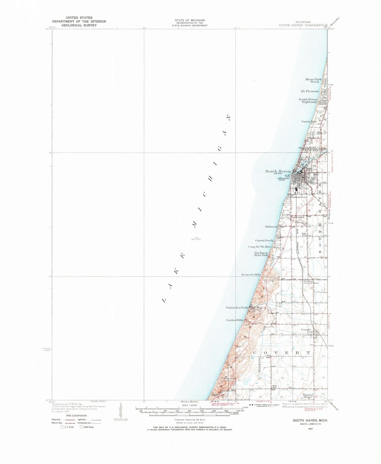 1927 South Haven, MI - Michigan - USGS Topographic Map