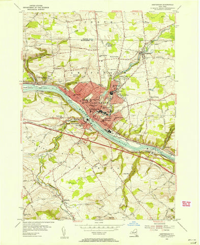 1954 Amsterdam, NY - New York - USGS Topographic Map