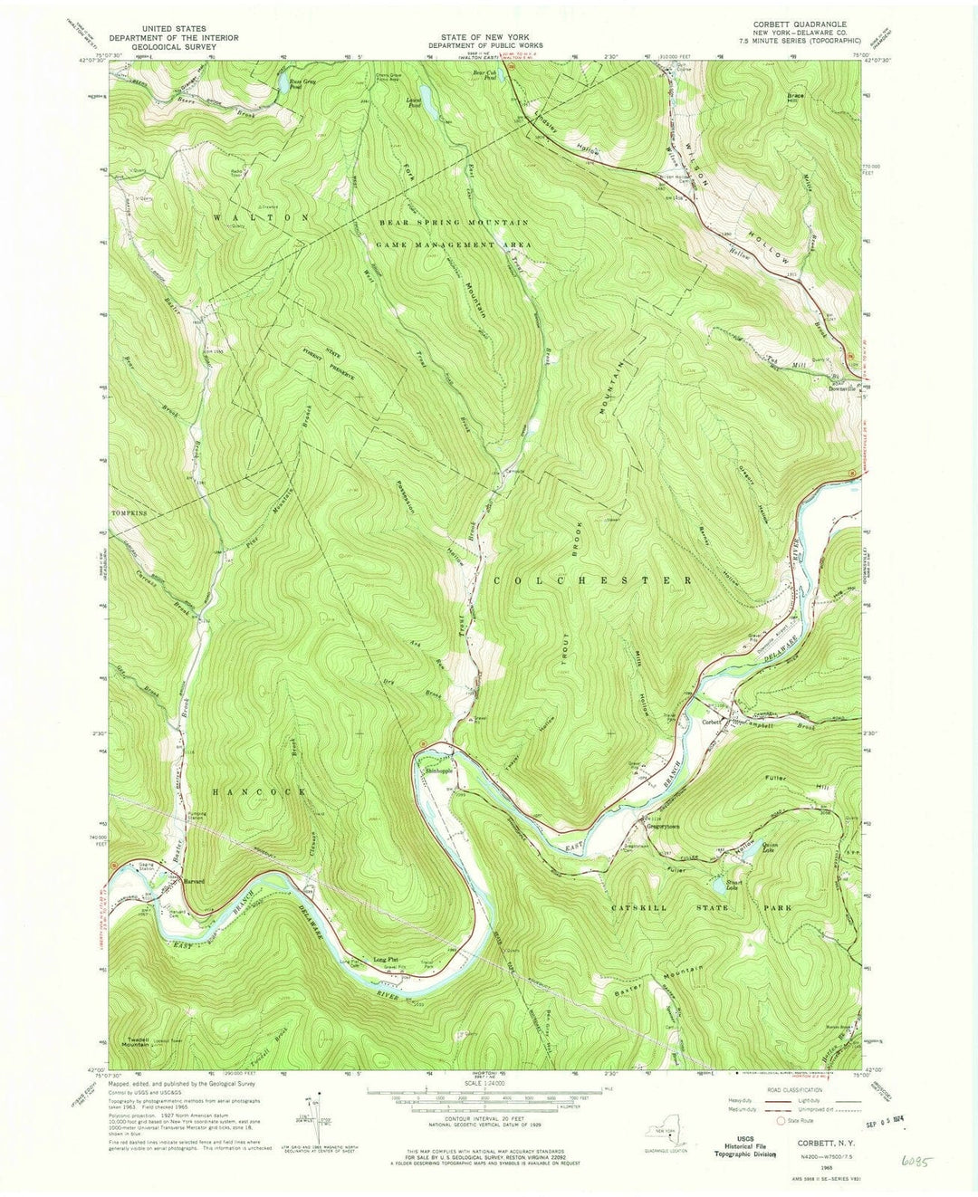 1965 Corbett, NY - New York - USGS Topographic Map