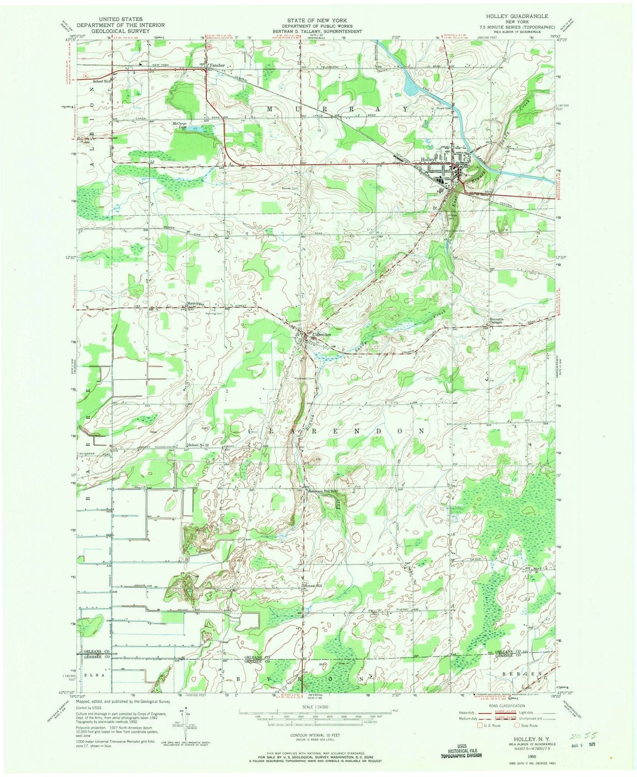 1950 Holley, NY - New York - USGS Topographic Map