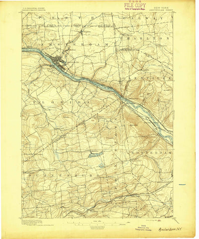 1895 Amsterdam, NY - New York - USGS Topographic Map