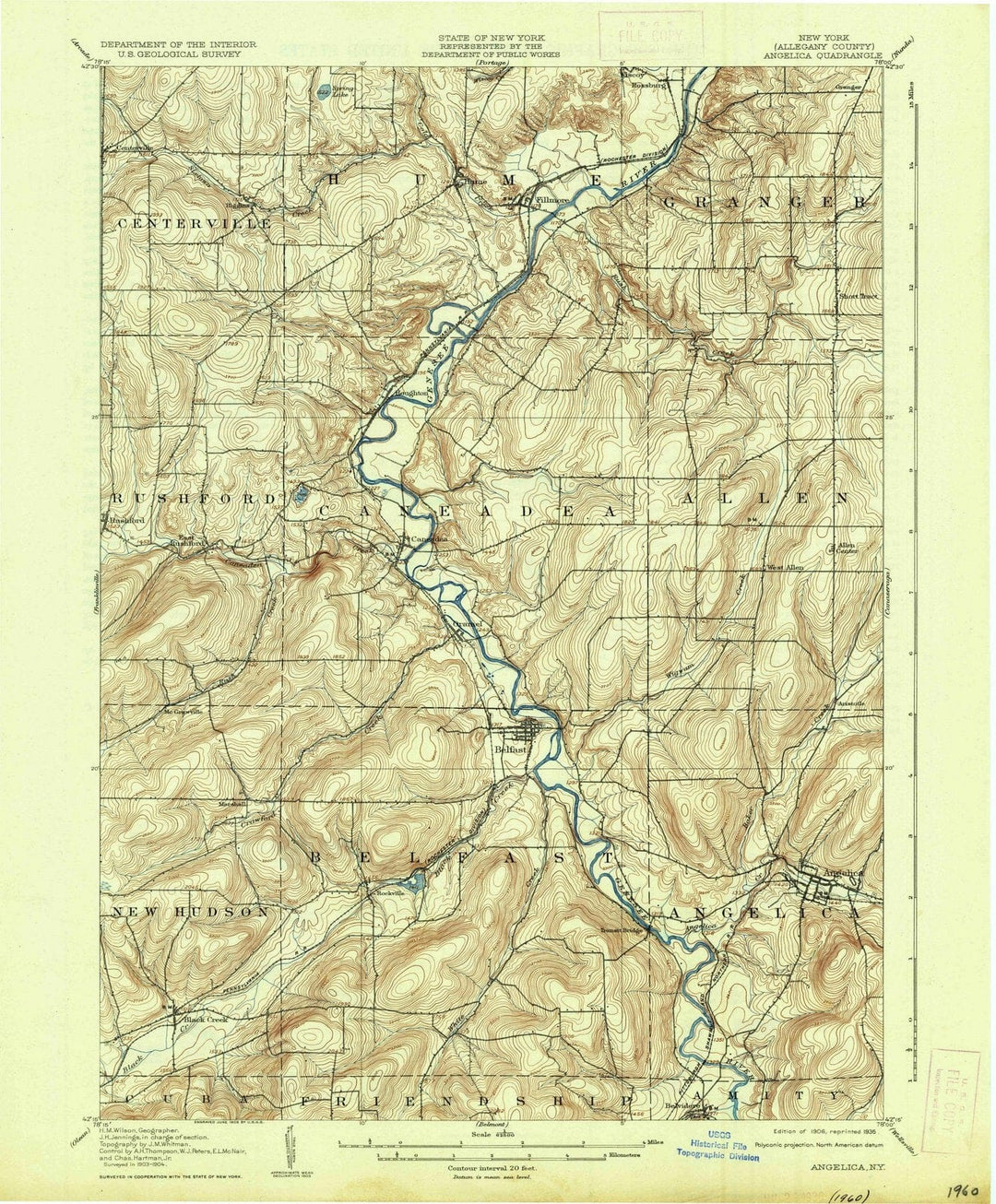 1906 Angelica, NY - New York - USGS Topographic Map